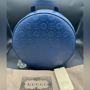 Preloved Gucci Round Embossed GG Print Supreme Backpack